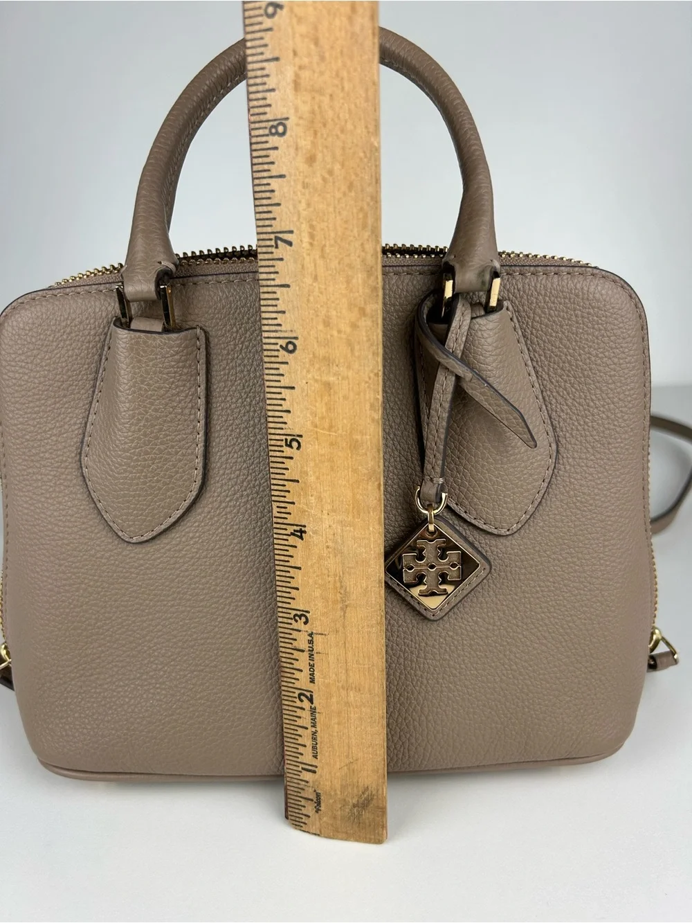 TORY BURCH MINI SWING SATCHEL CROSSBODY TAUPE